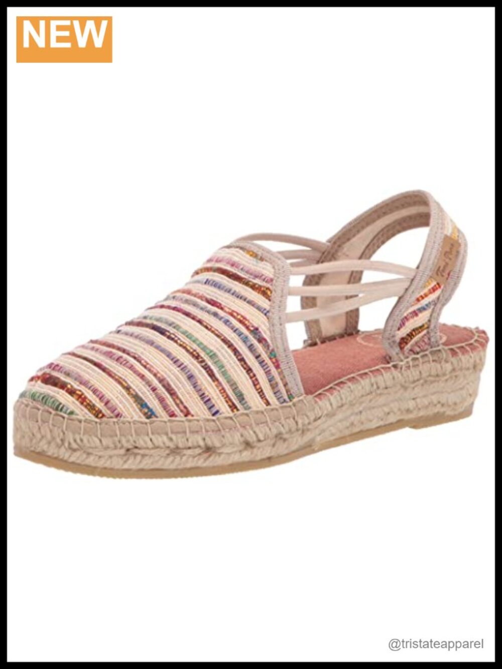 Wedge Heels Cotton Slip On Round Toe Stacked Heel